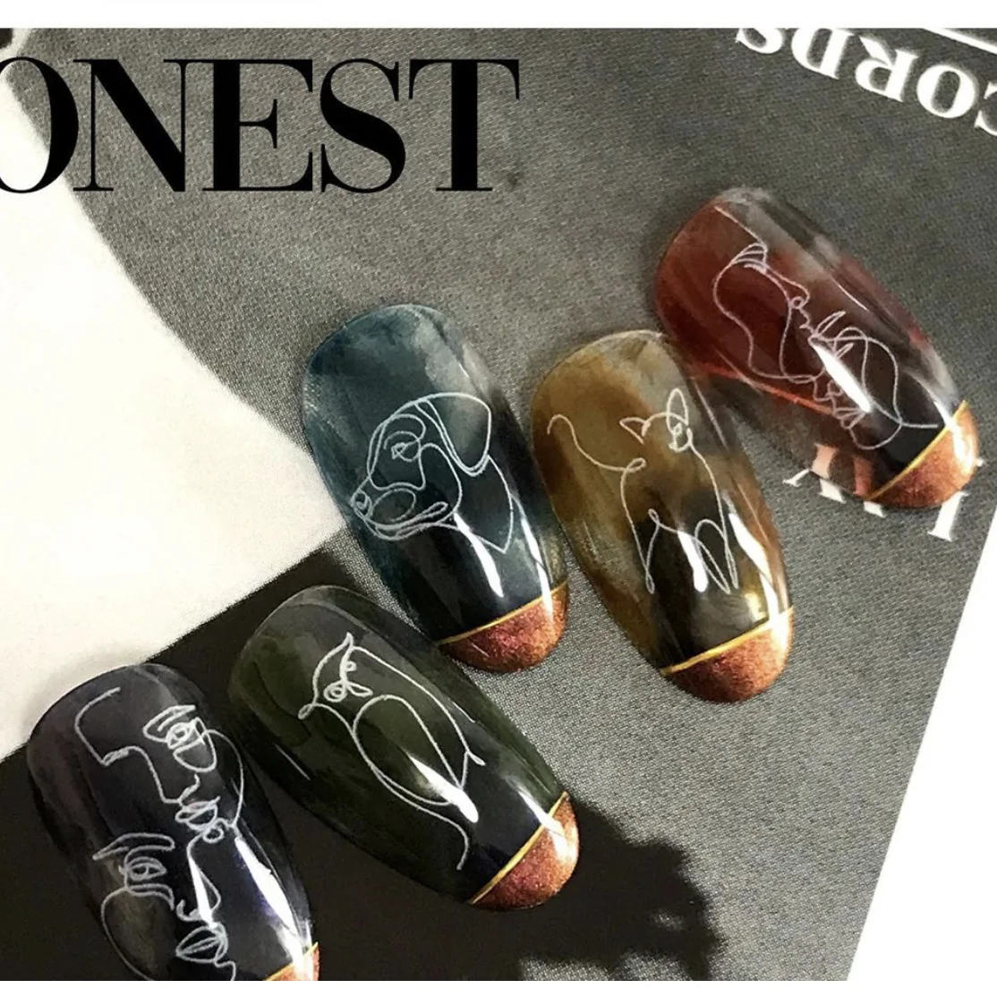 

Japanese Nail Stickers Nail Stickers Ultra-thin Series Portrait Abstract Characters 3D Nail Art Stickers