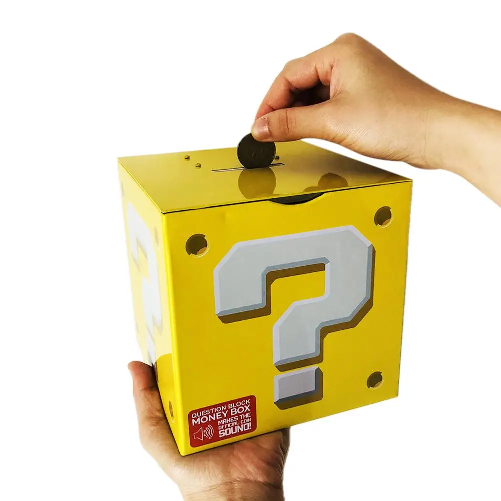 Супер Марио Bros вопрос шаблон блок Копилка Moneybox заставка оловянные Пазлы для