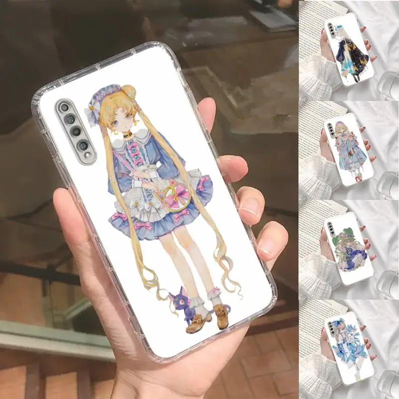 

Cute and beautiful lolita Phone Case Transparent For Xiaomi Redmi note 3 9 7 4 8 8T 10 CC9E 11ULTRA T lite PLAY pro 4G 5G