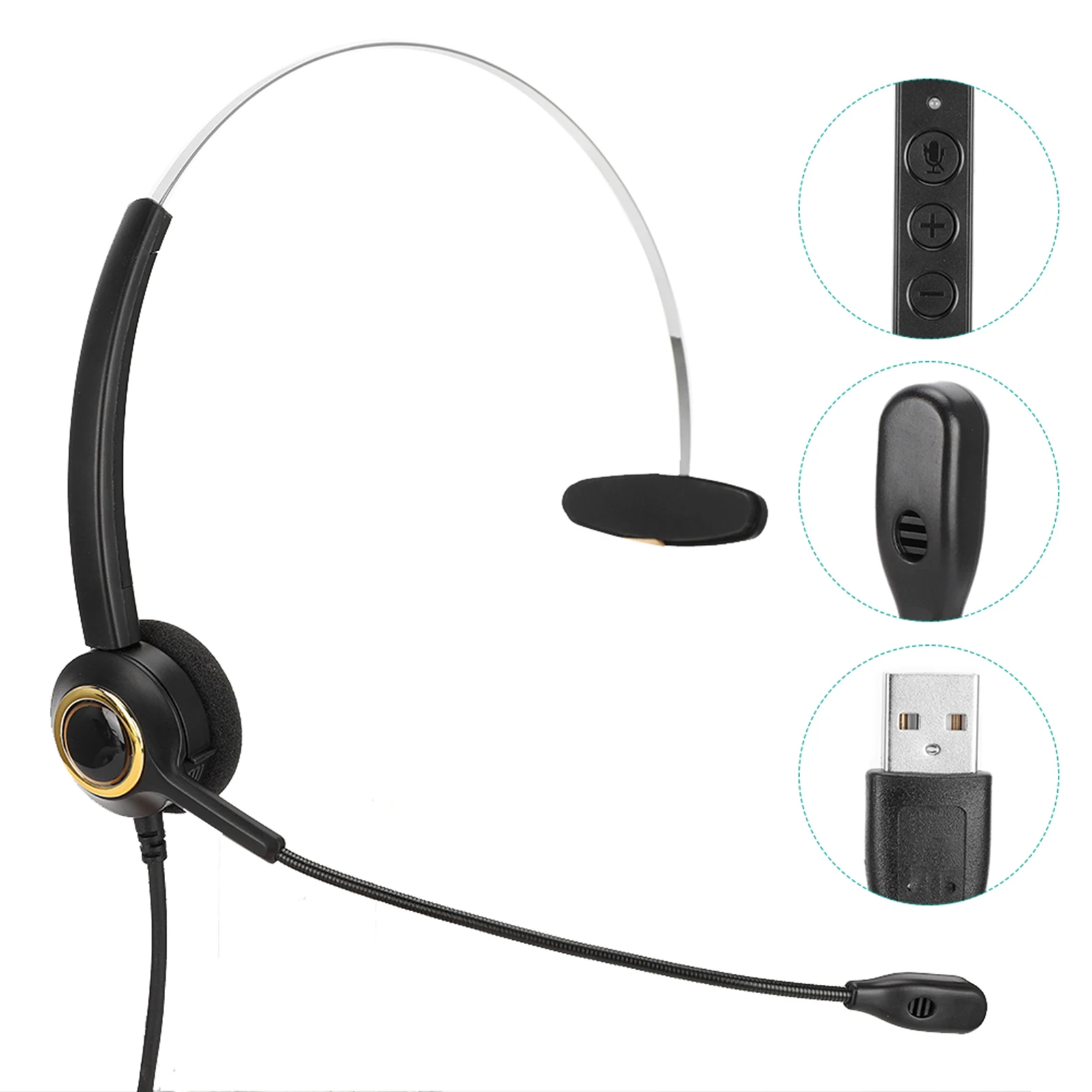 Проводная гарнитура С микрофоном оператор телефонной связи наушников Шум