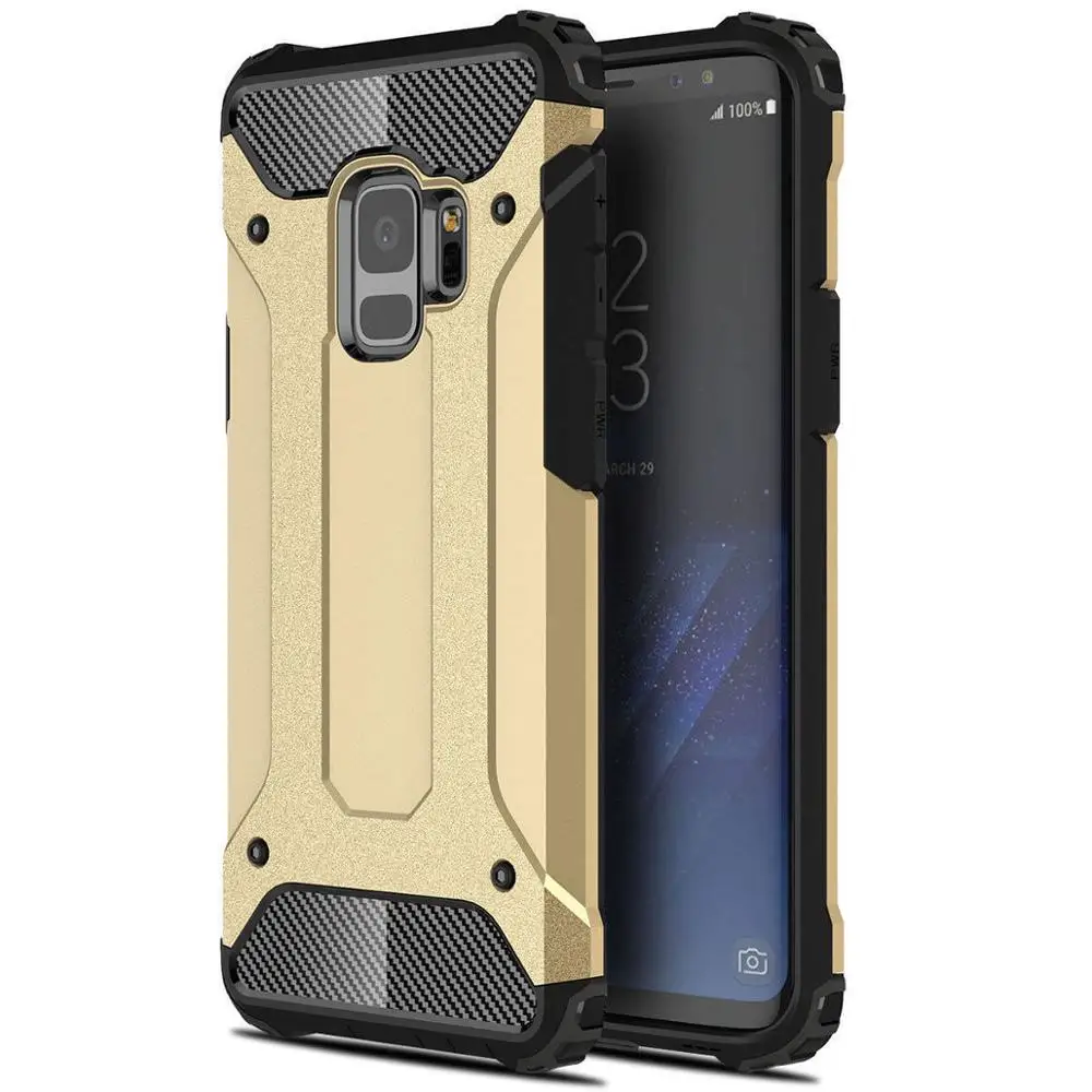 Gold Роскошный гибридный прочный армированный чехол для телефона samsung Galaxy S10 S9 S8 Plus S7 S6 Edge S5 S10E S 10 Прочный противоударный защитный чехол - Цвет: Gold