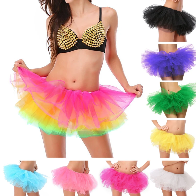 

2021 Songyuexia new Women's 5-layer Tutu skirt, mini ball skirt, Princess Party TUL skirt, sexy