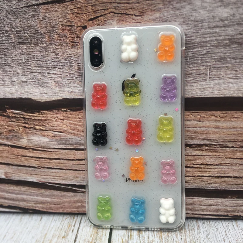 Кэсин чехол для iPhone 11 Pro XS MAX XR X 7 8 6S плюс милые 3D Gummy медведя конфеты huawei Mate30 P20 P30 Mate20