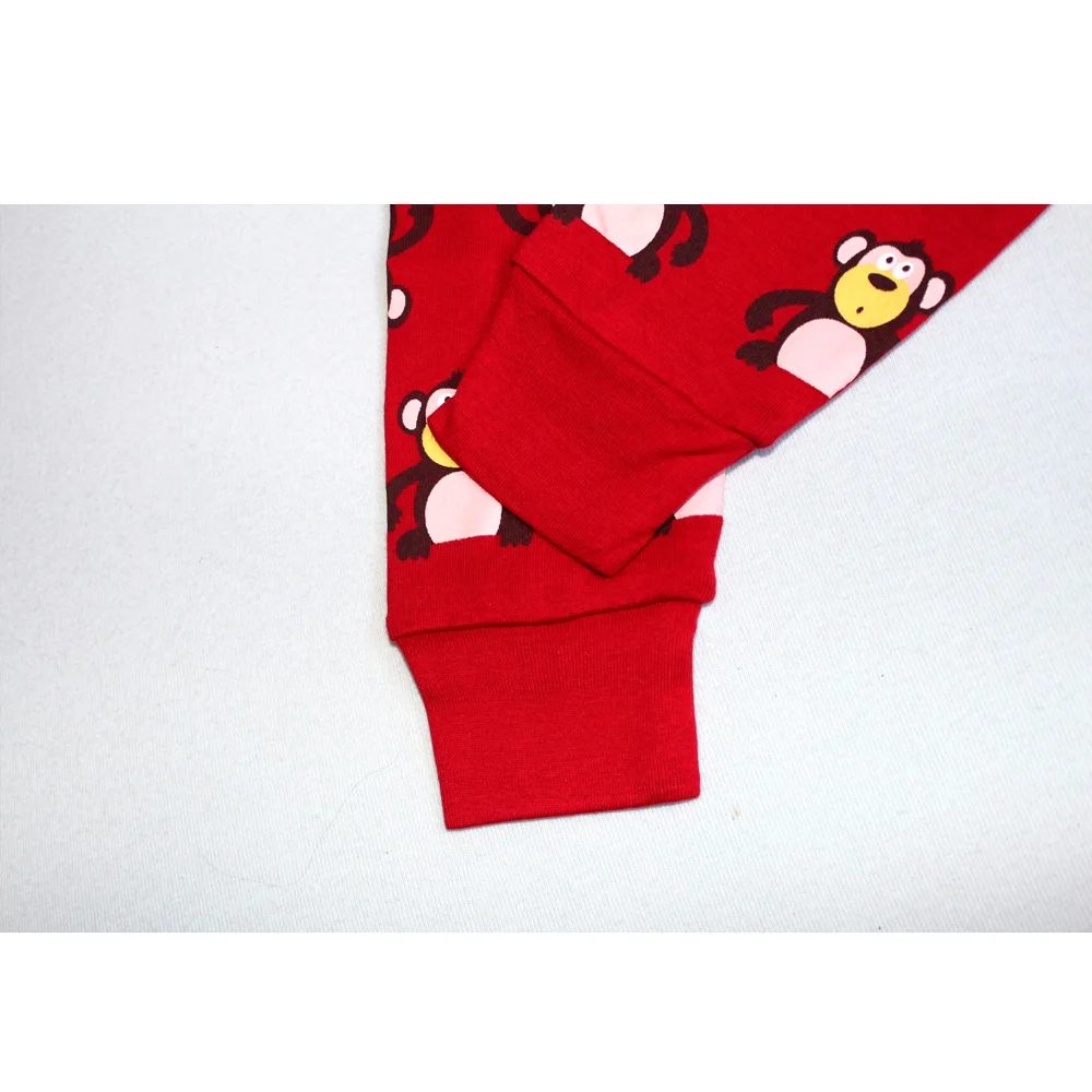 Пижамы для девочек с изображением обезьяны Детская одежда сна животных Комплект