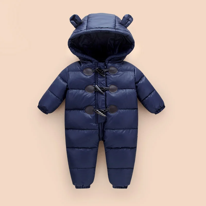 Зимний пуховик для младенцев и детей Комбинезоны мужчин женщин утепленная