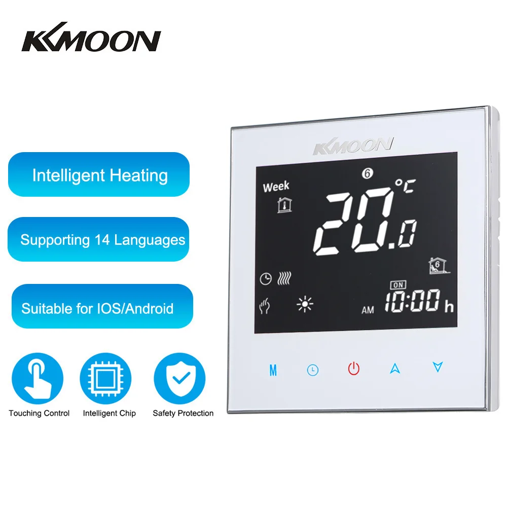KKmoon ЖК-дисплей Сенсорный экран цифровой воды Нагревательный термостат 7-дневный программируемый с поддержкой Wi-Fi соединения и голос Управление энергосберегающие лампы