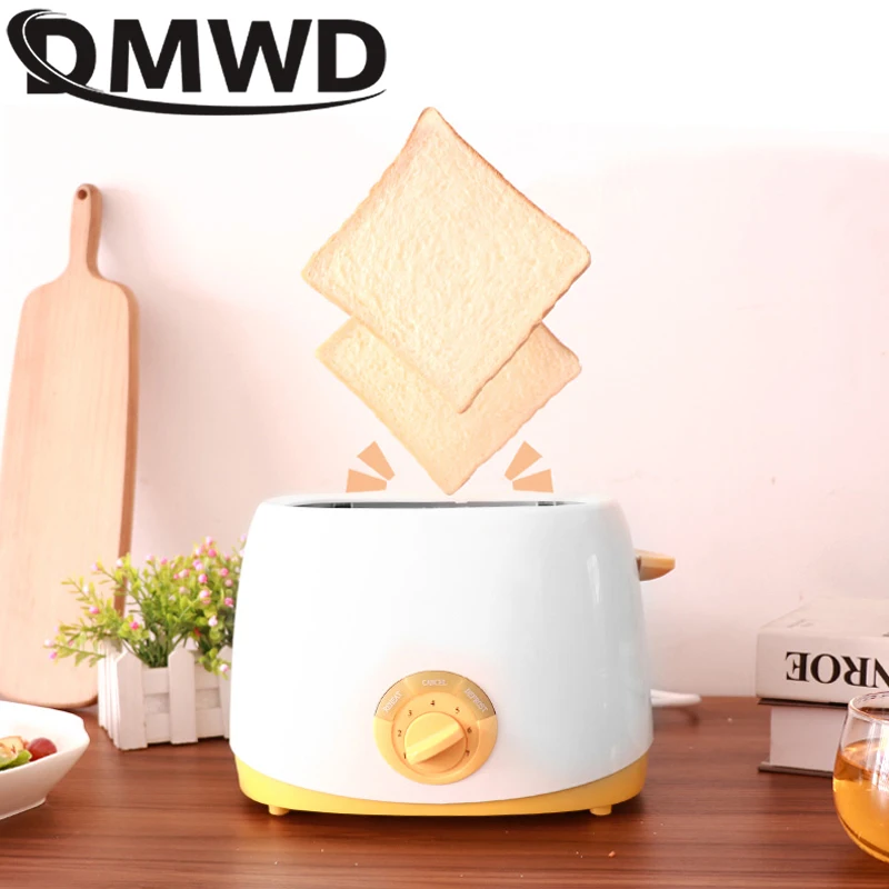DMWD автоматический тостер сэндвич мейкер хлебопечка 2 ломтика Toster машина для