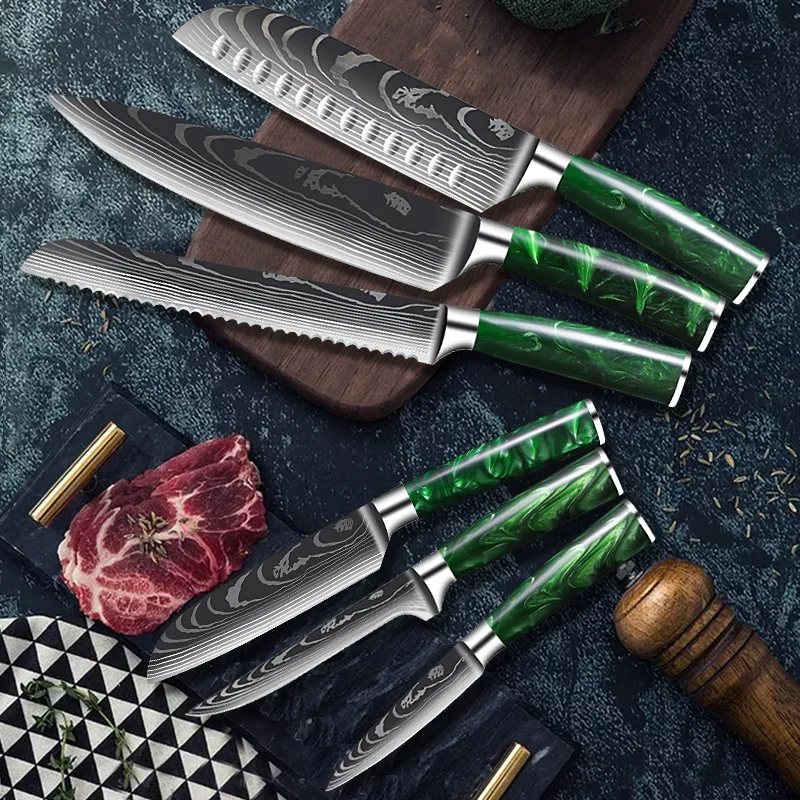 SANLEPUS 3.5 inch Paring Knife Stainless Steel Sharp Utility Peeling Laser Damascus Pattern Household Kitchen Knives | Дом и сад