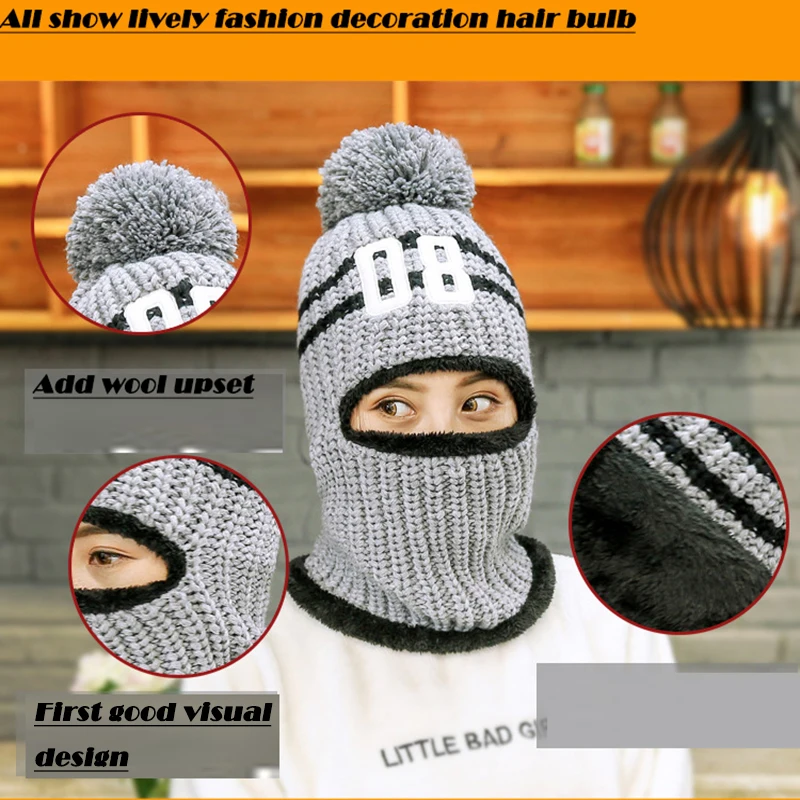 Женская зимняя вязаная шапка ушанка теплая Толстая мягкая Лыжная Шапка бини