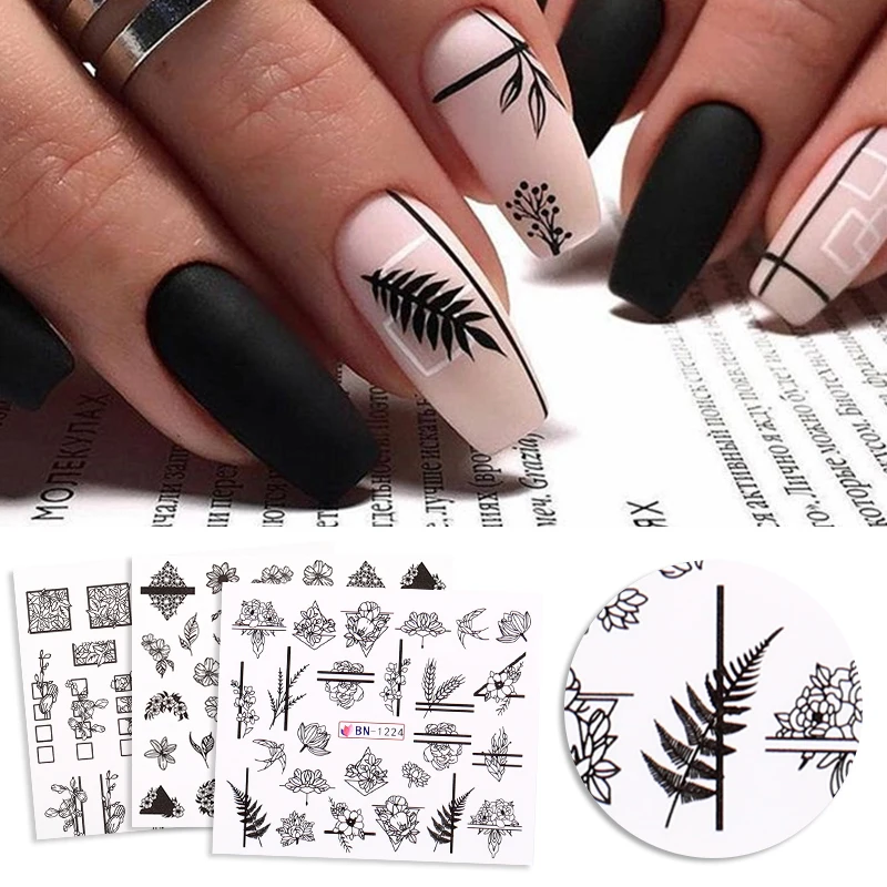 1 Лист водных наклеек для маникюра с рисунком арбуза/киви/лимона с паутинными линиями.