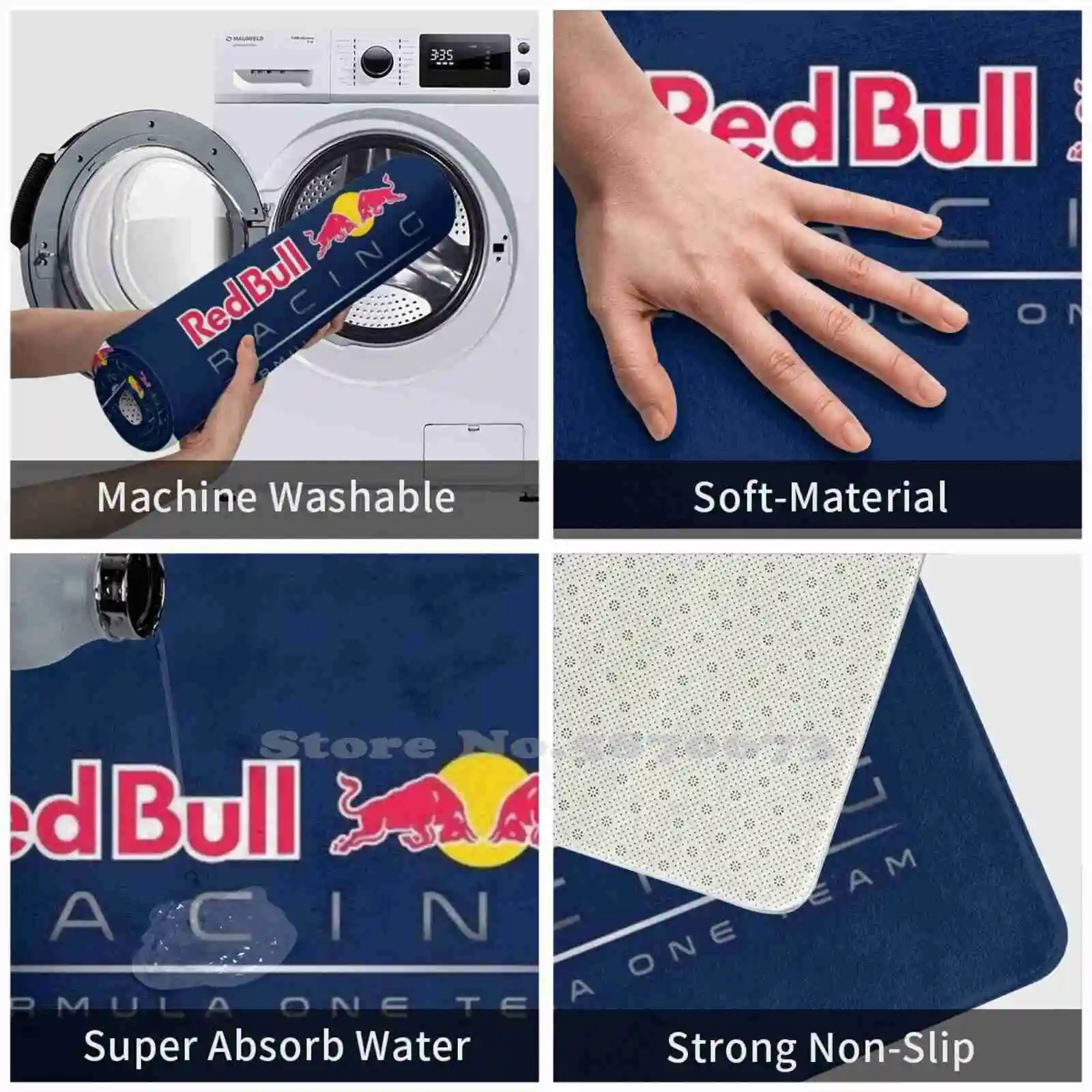 Домашний ковер Red Aston Bul 3 размера комнатный красный Albon Александр Мотоспорт мотор