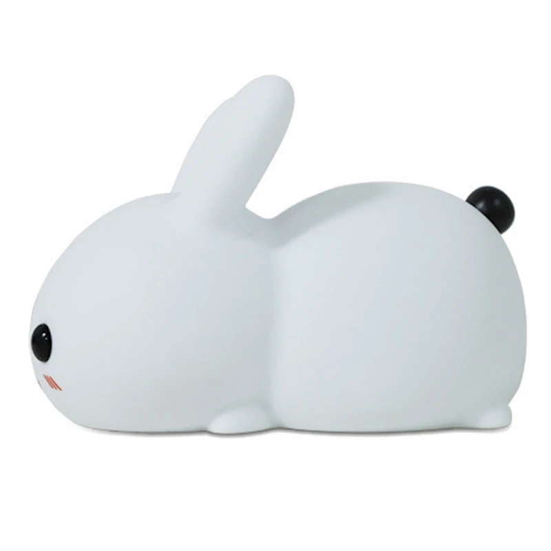

Цветной силиконовый ночник в виде кролика, светодиодный симпатичный светильник с зарядкой, Нефритовый кролик, креативный мультяшный подар...