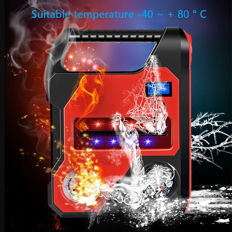 Воздушный компрессор для шин + Автомобильный пусковой механизм Power Bank 12V 22000mAh