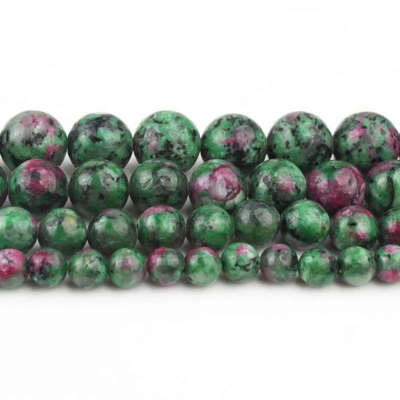 AAA+ Epidote Zoisite Tourmaline Dye Color Stone Beads Round Loose Spacer For Jewelry Making DIY Bracelet 6/8/10/12 mm 15&quot | Украшения и