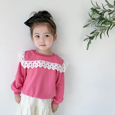 

Baby Girl Cute Sweatshirts 2020 Autumn New Korean Style Toddler Girl Long Sleeve Patchwork Collar Sweatshirts Kids Pullover Tops