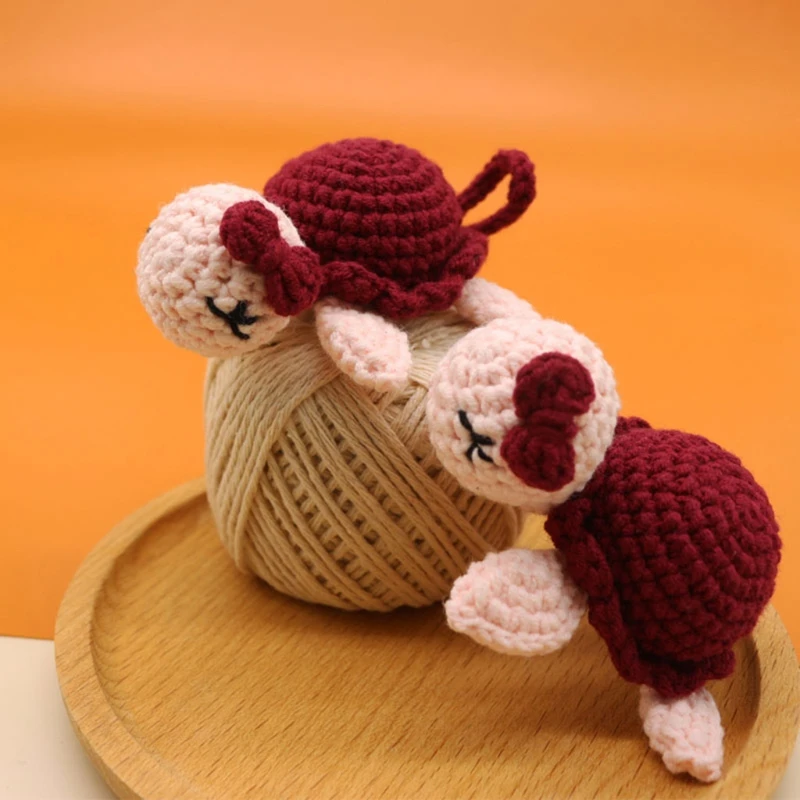 

DIY Crochet Tortoise Bead Pacifier Clip Chain Accessories Baby Teething Soother Handmade Knitting Turtle Toy