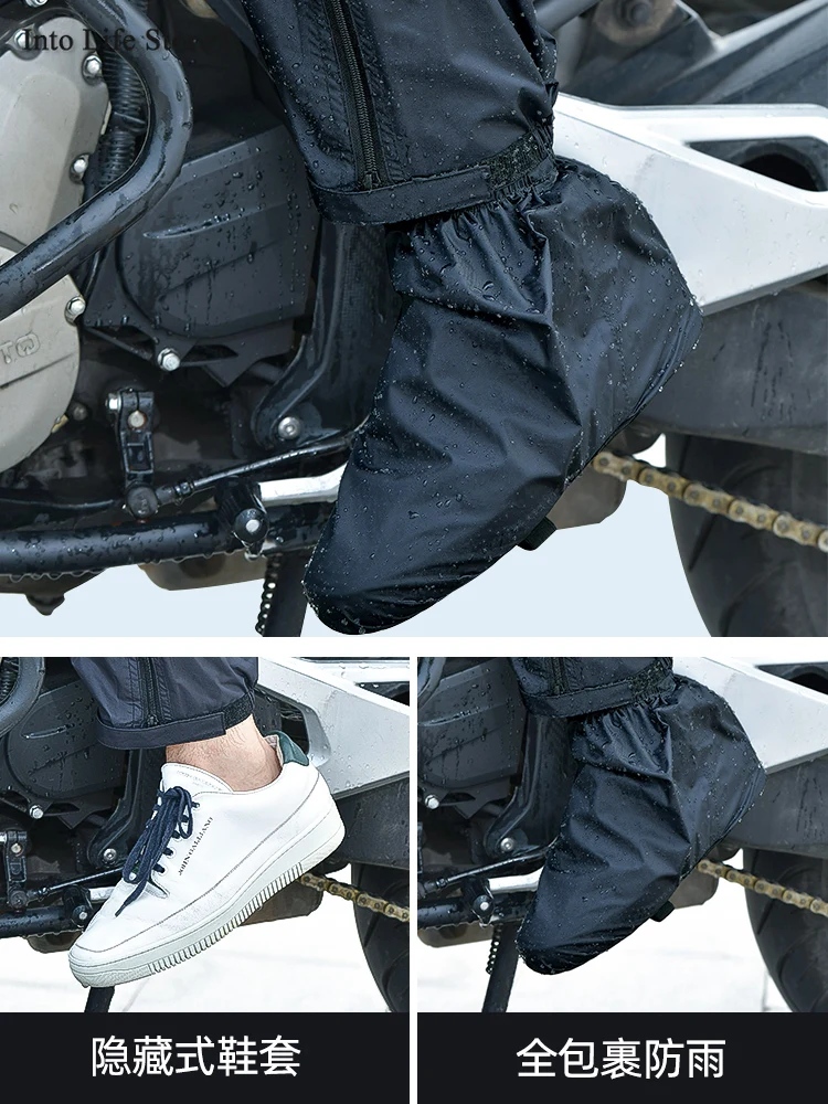 

Men's Raincoat Rain Pants Set Waterproof Rain Coat Jacket Black Outdoor Motorcycle Rain Poncho Men Camping Rainwear Gift Ideas