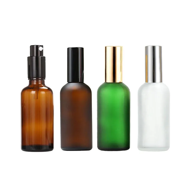 

10 x 30ml Refillable Frosted /Clear Glass Lotion Cream Pump Bottle 1oz Cobalt Blue Green Amber Cosmetic Bottle With Pump