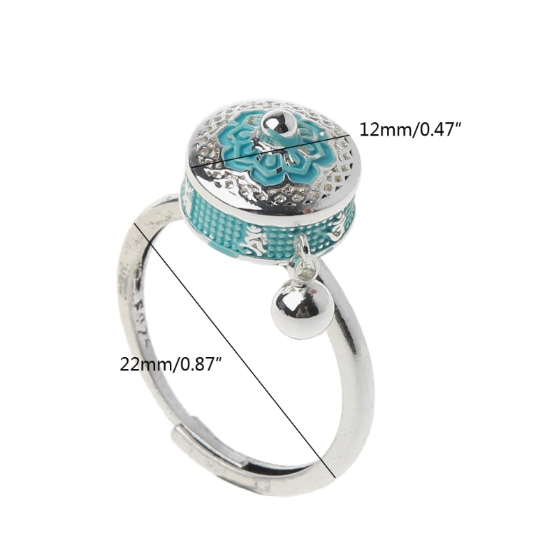 Вращающиеся кольца тибетско-буддистские Молитва колесо кольцо мантра Ом лотоса