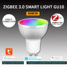 Умная светодиодная лампочка Tuya Zigbee GU10, 5 Вт, Регулируемая яркость, Wi-Fi лампочка для работы с Alexa и Google Home