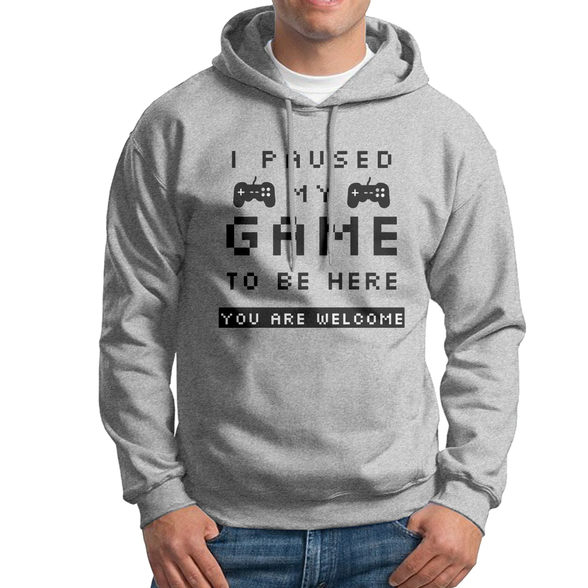 

Я остановился на своей игре, чтобы быть здесь, мужская толстовка с капюшоном, худи с графическим рисунком из чистого хлопка, Новое поступлен...