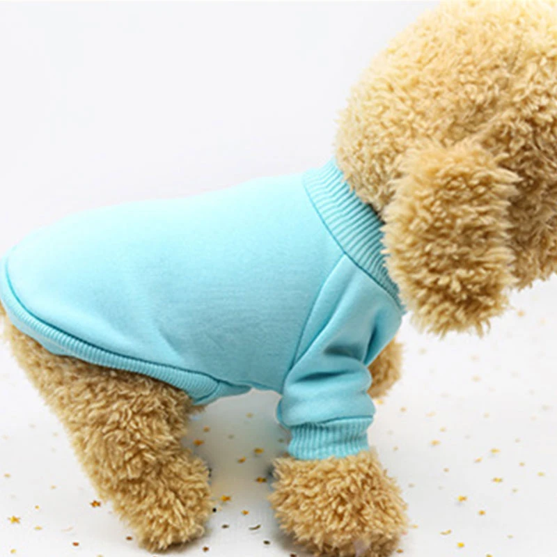 Осенне зимняя теплая мягкая одежда для собак Классическая однотонная домашних