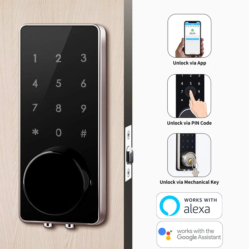 Электронный дверной замок с Bluetooth интеллектуальный для дома поддержкой Wi Fi и