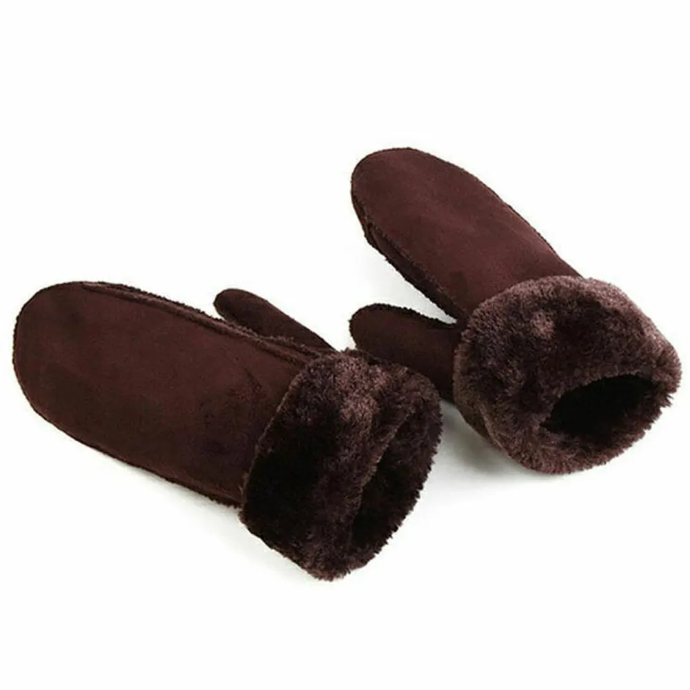 Перчатки кашемировые для мужчин и женщин однотонные варежки с полным рисунком из