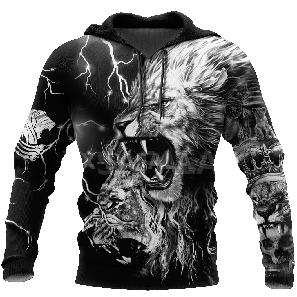 

Thunder Lion Tattoo Black 3D All Print Plus Hoodie Man Women Harajuku Outwear Zipper Pullover Sweatshirt Casual Unisex Jacket