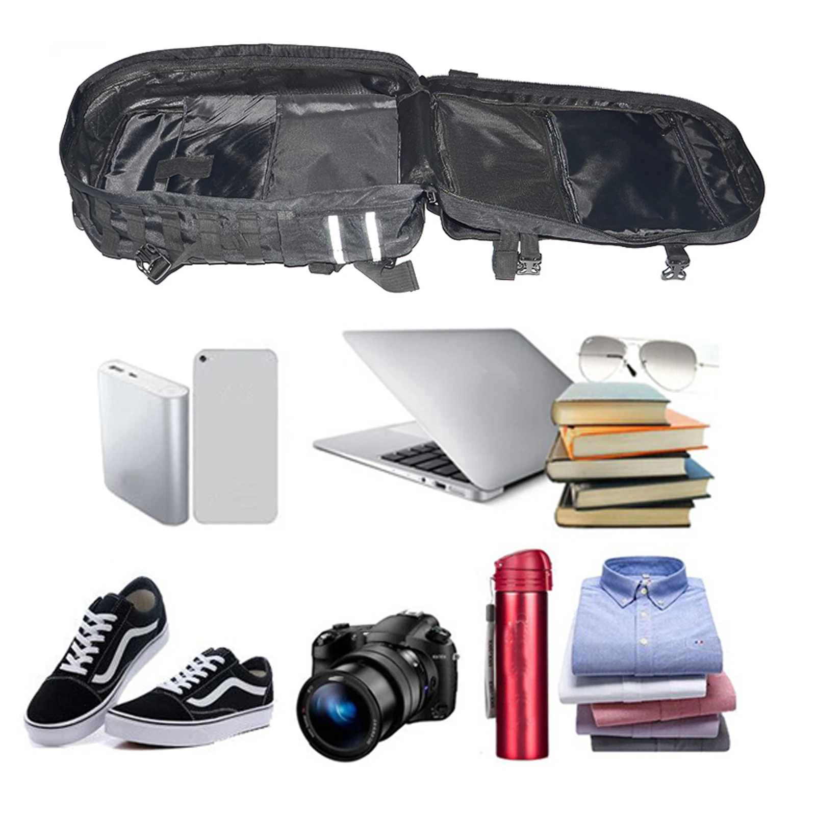 Черный водонепроницаемый рюкзак для мотошлема водителей с военной системой Molle