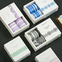 8pcs lace series simple and fresh washi tape set screen printing embossed lace cute stationary supplies washi tape set