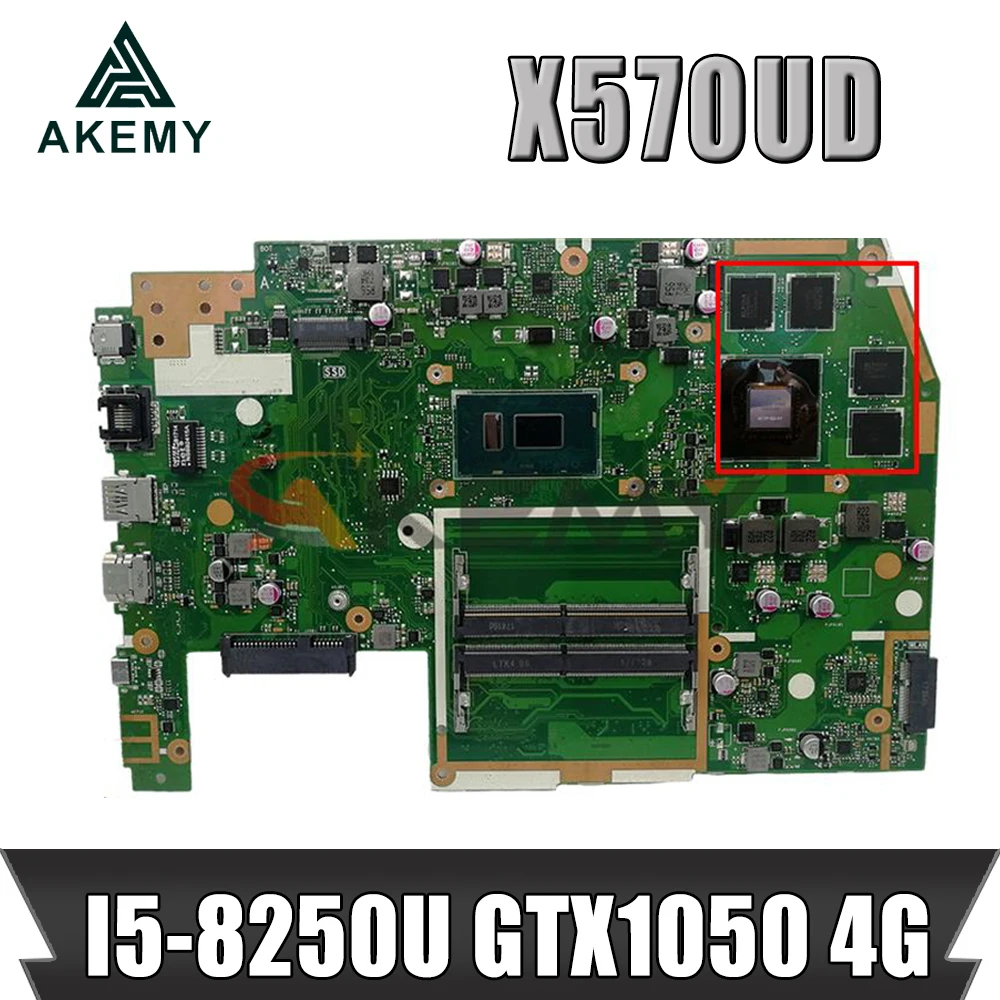 

For Asus TUF YX570U YX570UD X570U X570UD F570UD Laptop motherboard I5-8250U CPU GTX1050 4G GPU Mainboard Test Good