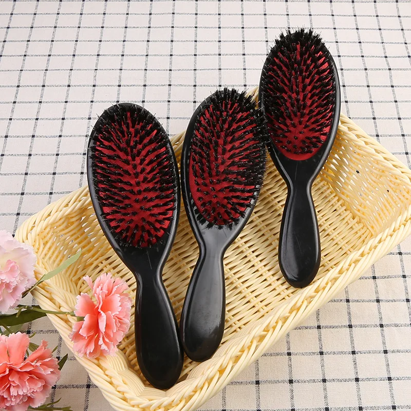 

1PC Oval Boar Bristle & Nylon Hair Comb Mini Anti-static Hair Scalp Massage Comb Hairbrush Salon Hair Brush Styling Tool