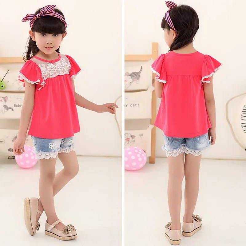 Футболка с коротким рукавом для маленьких девочек хлопковая футболка летние
