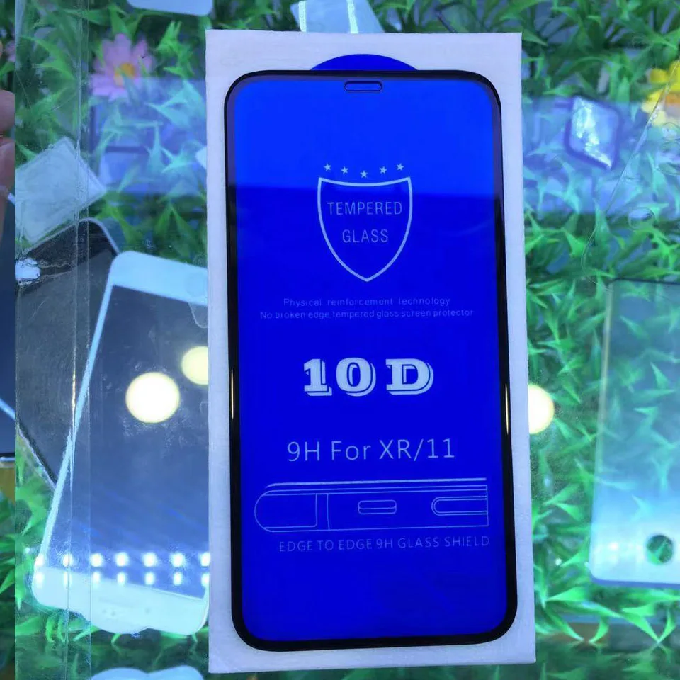 

10pcs/lot 10D Full Cover Tempered Glass For iPhone 11pro XS Max XR X 6 6s 7 8 Plus Glass Explosion-Proof Screen Protector Film