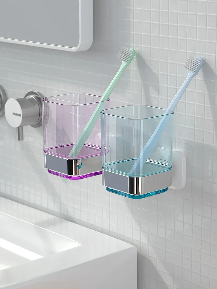 

Plastic toothbrush cup racks, mouth cup cup suction cup holder razor toothbrush holder, bathroom accessories set