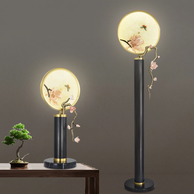 

Медная Напольная Лампа zq, креативный китайский светильник для спальни, гостиной, кабинета, декоративная настольная лампа