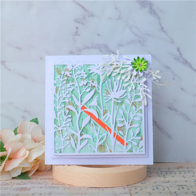 Квадратные штампы Eastshape Цветочная рамка металлические новинка 2020 для