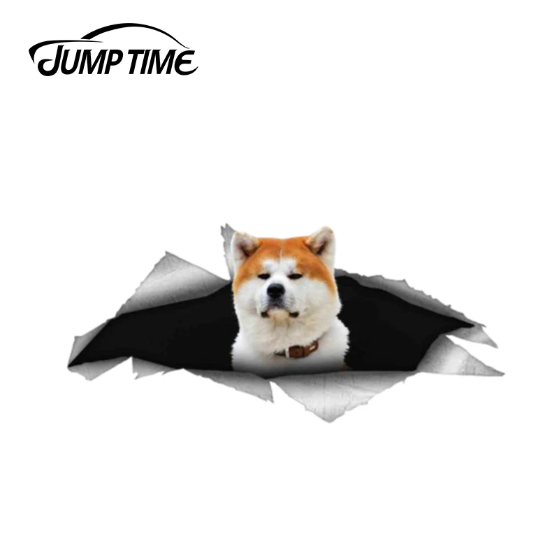 Время скачка 13 см x 6 Akita Inu Dog Pet Автомобильная Наклейка 3D автомобильное украшение