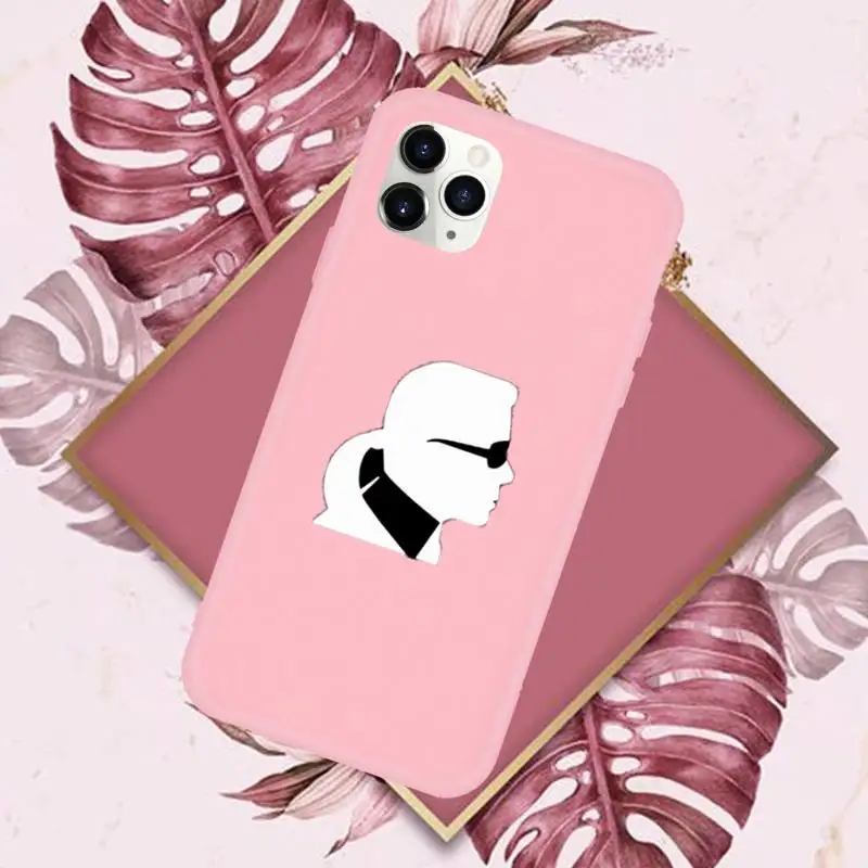 

Luxury Brand Designer Lagerfeld Phone Case Candy Color for iPhone 11 12 mini pro XS MAX 8 7 6 6S Plus X SE 2020 XR