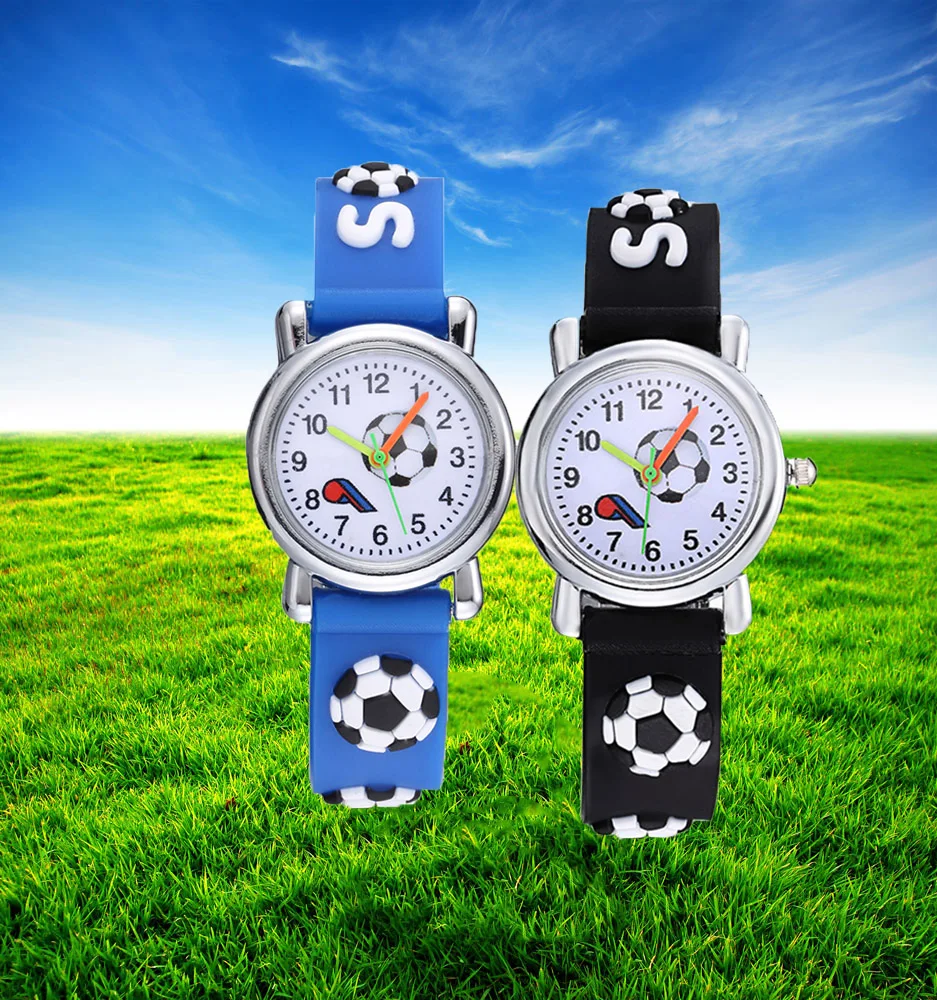 Часы Детские с 3D футбольным силиконовым ремешком крутые дизайнерские милые