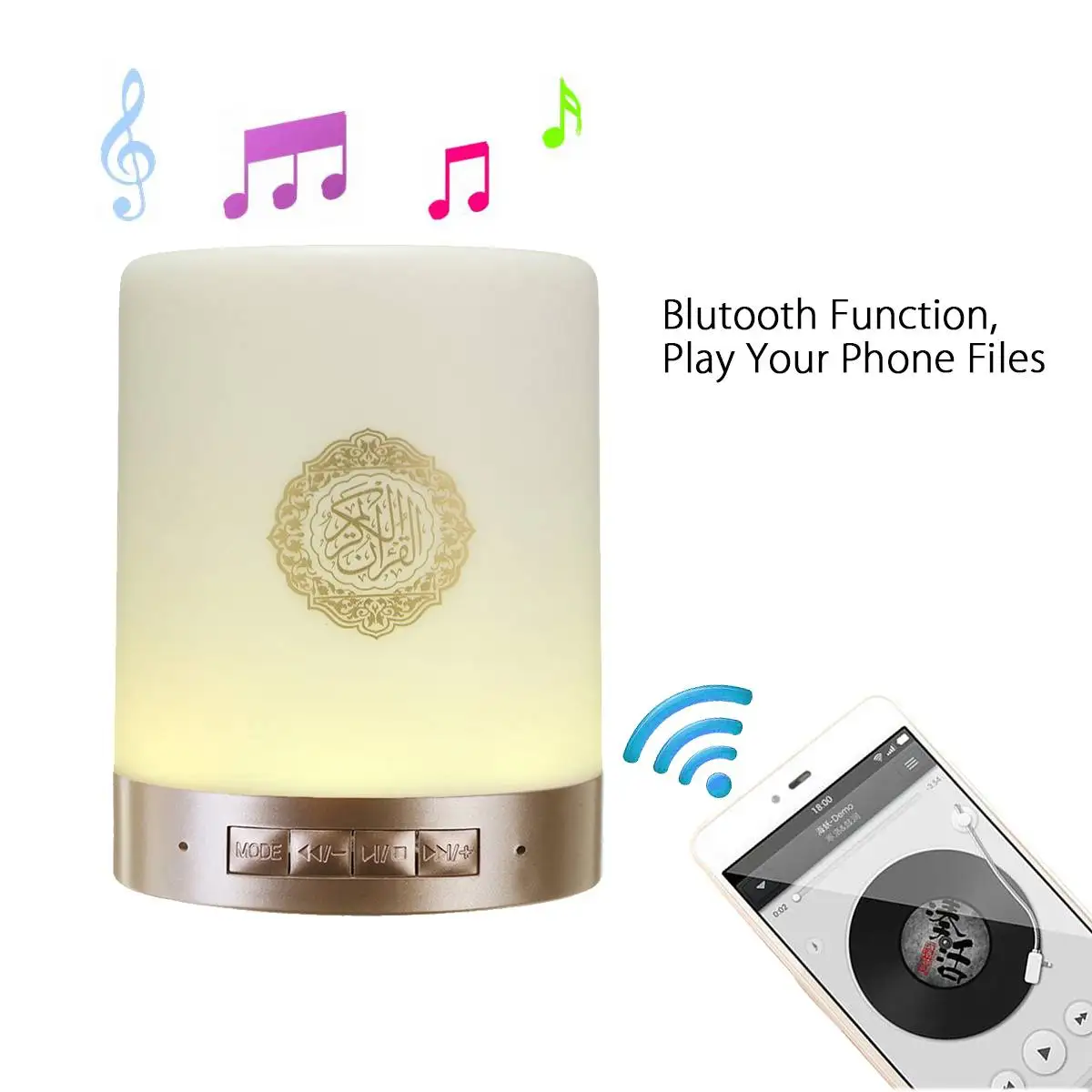 Quran беспроводной bluetooth динамик светодиодный Корейская Сенсорная лампа TF карта