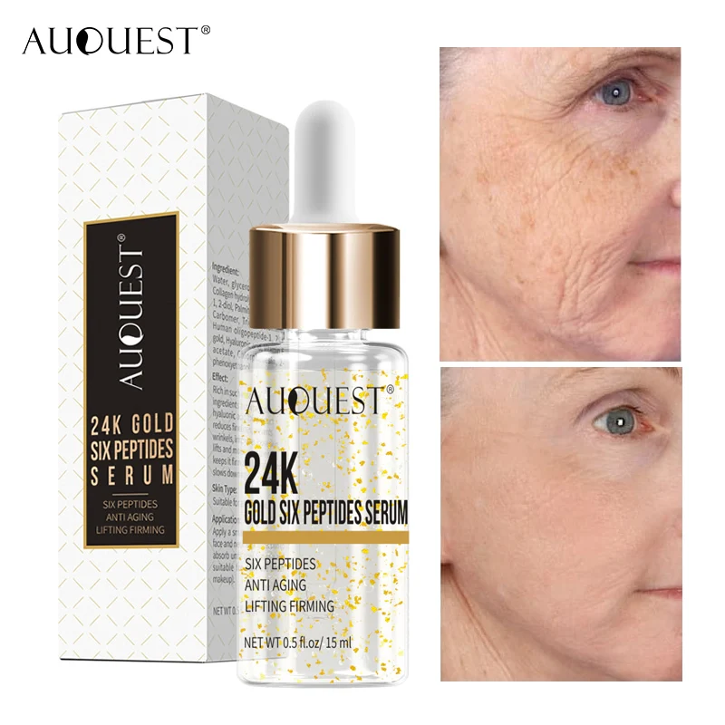 

AUQUEST Face Serum 24K Gold Anti-Aging Wrinkles Moisturizing Hyaluronic Acid Essence Beauty Korean Cosmetics for Women 15ml