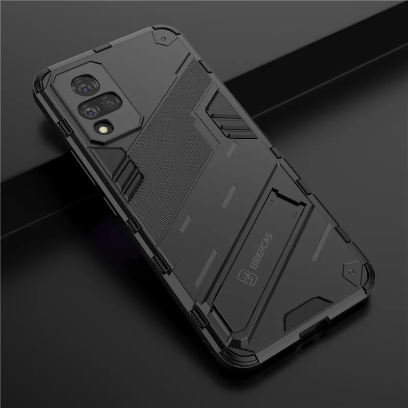 Protective Case For Vivo V21 Case For Vivo V21 Cover Armor Hard Rubber Invisible Bracket Funda Holder Cover For Vivo V21 5G