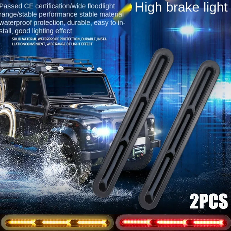 

1 Pair Modified Car Rear Glass Fishbone Type Y-shaped LED High-Position Additional Brake Personality Water Turn Signal Indicator