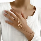 Эстетический браслет Aprilwell с кольцом на палец, золотая цепочка в виде змеи для женщин, модная повязка на руку 2021, ювелирные изделия в подарок