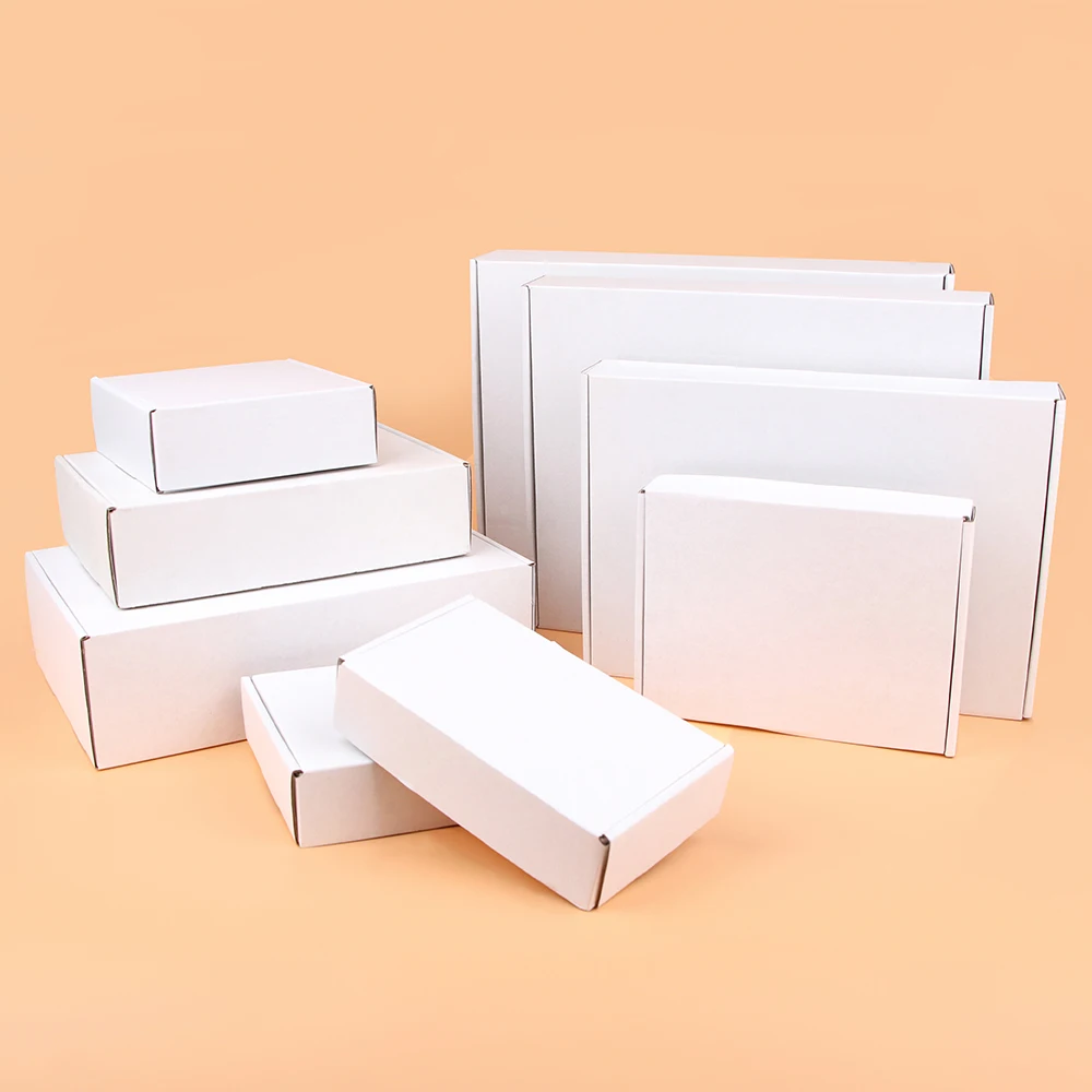 

5pcs / 10pcs / white gift carton 3-layer corrugated packaging transportation carton supports customized size and printed logo