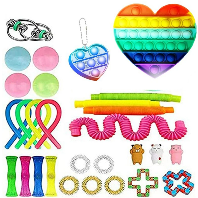 

Anti Stress Set Fidget Toys Pack Kawaii Gift Toy Box Children Simple Dimple Antistress Relief Figet Toys Pakket Kit Dropship