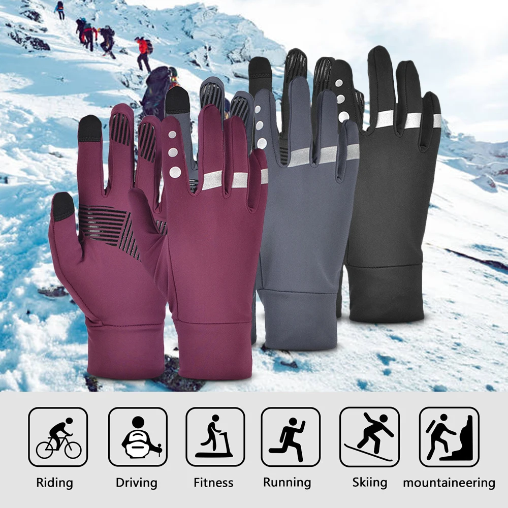 

Waterproof Winter Warm Gloves Touchscreen Gloves Thermal Warm Anti Slip Full Finger Gloves for Bike Riding Motorcycling Skiing