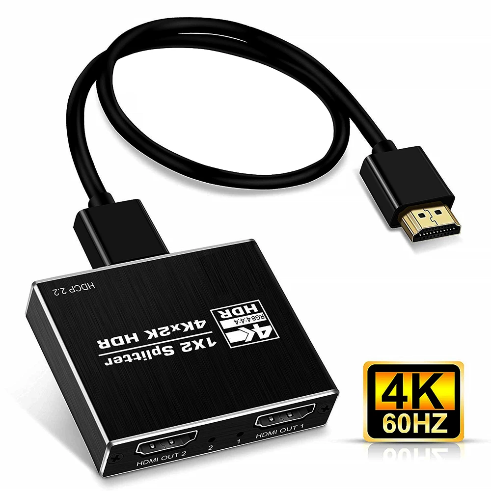 

4K UHD HDMI Splitter 2.0 1x2 HDMI 2.0 Splitter HDCP 2.2 HDR Splitter HDMI 2.0 4K/60hz HDMI2.0 Splitter For PS4 pro apple TV PC